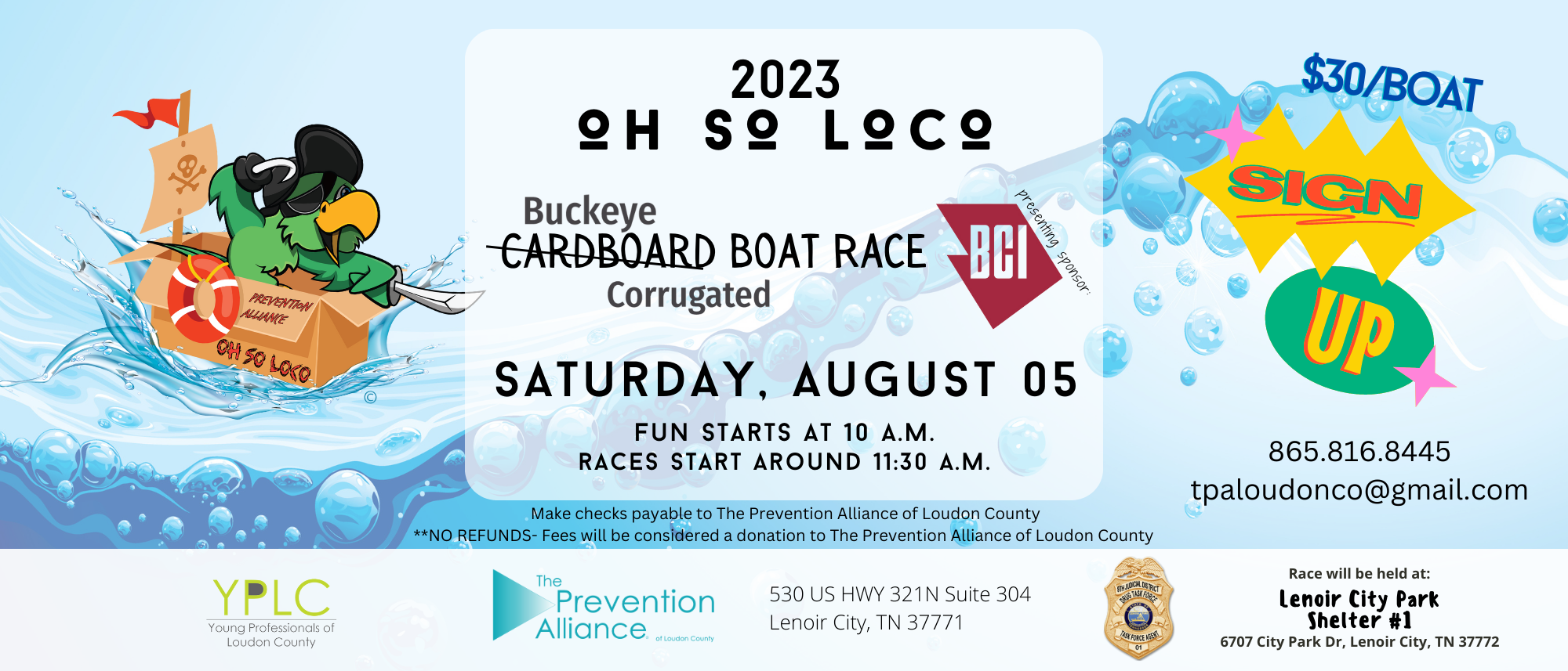 Boat Race Signup details